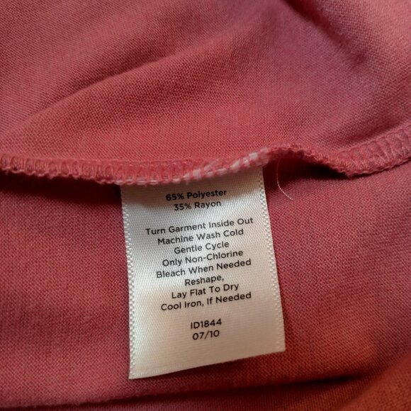 Talbots Tank Top Size Large Pink Rose Pleated Trim V Neck Pastel Beachy Feminine - Picture 6 of 13